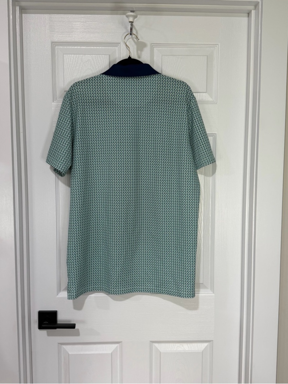 Bonobos Mini Sail Boats Mint Patterned Polo with Navy Collar - Picture 5 of 5